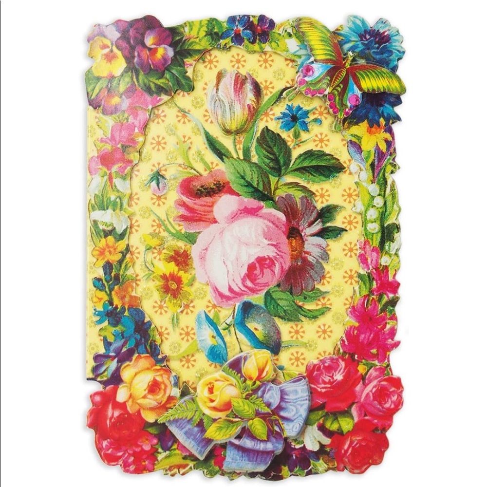 Punch Studio Single (1) Embellished 3D Floral Butterfly Frame Card (58756)